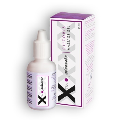 Frasco e embalagem de gel de massagem para clitóris XTRA pleasure 20ML