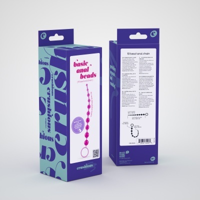 Caixa de corrente anal de 10 contas cor-de-rosa marcada basic anal beads