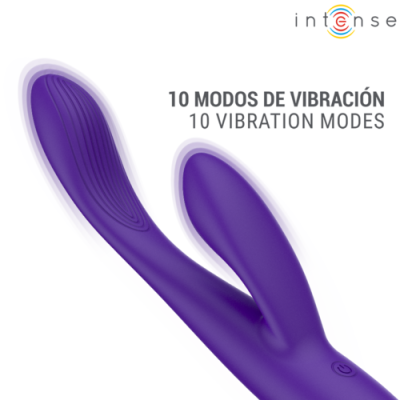 Vibrador roxo com 10 modos de vibração e textura ondulada