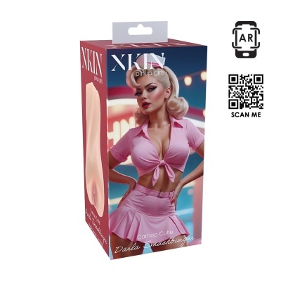Embalagem do produto XKIN pinup girls Carhop Cutie Darla Smashburger com imagem de modelo e forma do produto