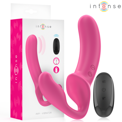vibrador rosa em silicone com controle remoto e embalagem Intense Amy Vibrator