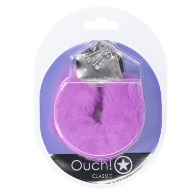Algemas com pelúcia rosa em embalagem blister com texto Ouch! CLASSIC