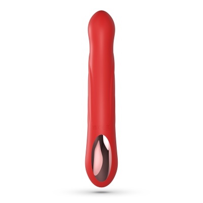 Vibrador vermelho com detalhe metalizado