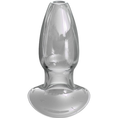Plug anal transparente com base arredondada