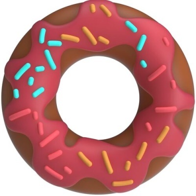 Donut com cobertura rosa e granulado colorido