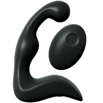 Brinquedo sexual preto com controlo remoto preto.