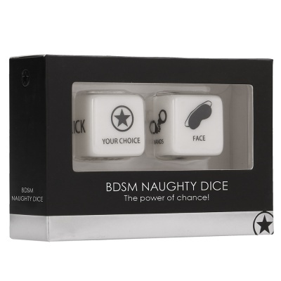 Conjunto de dados BDSM Naughty Dice em embalagem preta