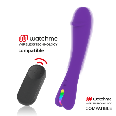 Vibrador roxo com controle remoto preto compatível com tecnologia wireless