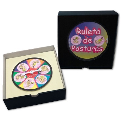 Jogo Ruleta de Posturas com roda colorida e caixa preta