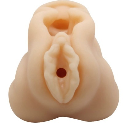 Produto em silicone cor de pele, forma anatómica feminina