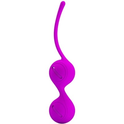 Produto rosa choque de silicone com duas esferas unidas e alça flexível