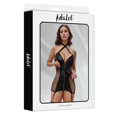 Pack de lingerie preta Adalet com corpete e cinto XOXO