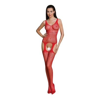 Mulher com lingerie vermelha de renda e salto alto vermelho