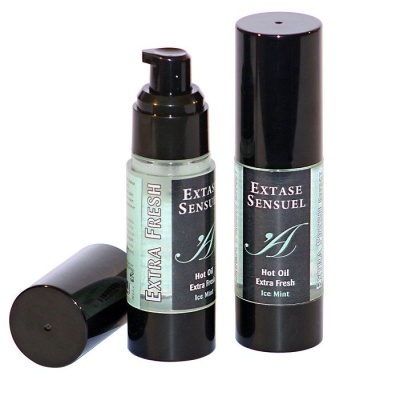 Dois frascos de óleo quente Extra Fresh Ice Mint Extase Sensuel