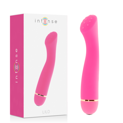 Vibrador rosa com textura pontos e embalagem