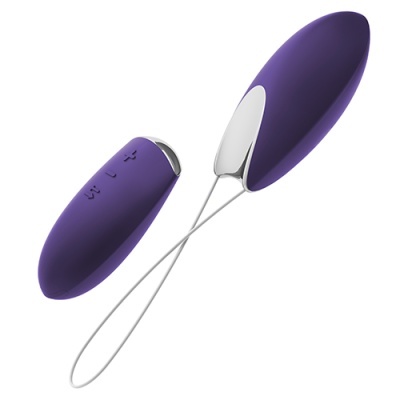Brinquedo erótico roxo em silicone com controle remoto