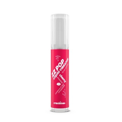 Frasco de plástico transparente com líquido vibrador sabor cherry