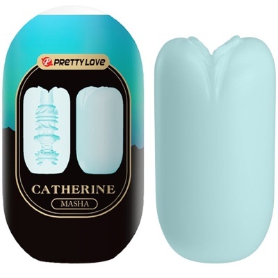 Produto Pretty Love Catherine Masha com embalagem azul e preta e produto azul claro texturizado
