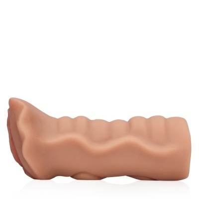 Manga de silicone cor carne com textura ondulada