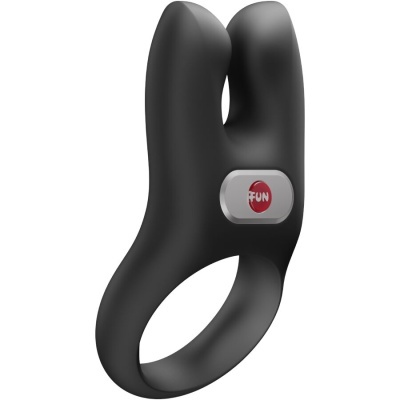 anel masculino preto em silicone com botão FUN