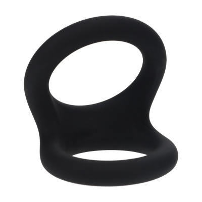 anel preto de silicone oval com aberturas circulares