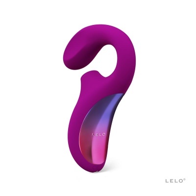 Vibrador roxo com detalhes iridescentes e marca LELÓ