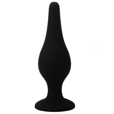 Brinquedo erótico de silicone preto com formato cónico