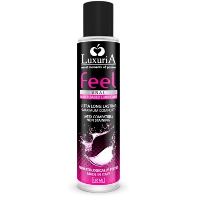 Frasco de lubrificante anal Luxuria preto e rosa