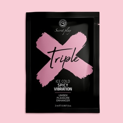 Pacote preto com X rosa e texto várias cores