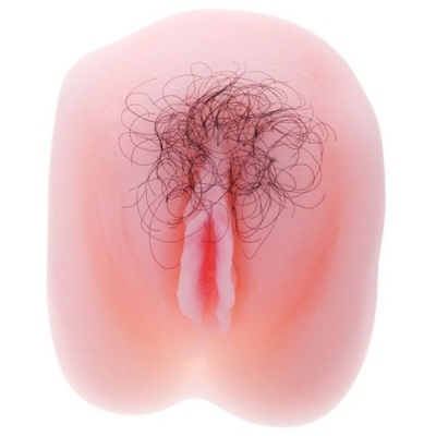 Modelo anatómico feminino em silicone cor de pele com pêlos pretos