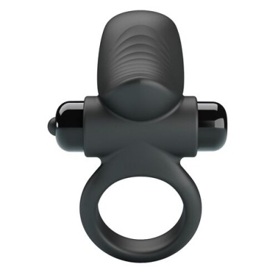 anel de sexo preto com vibrador preto e textura ondulada
