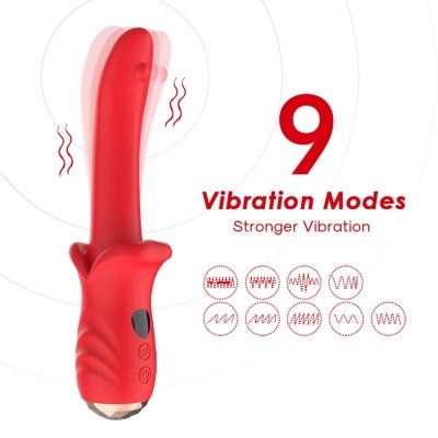 Vibrador vermelho com 9 modos de vibração