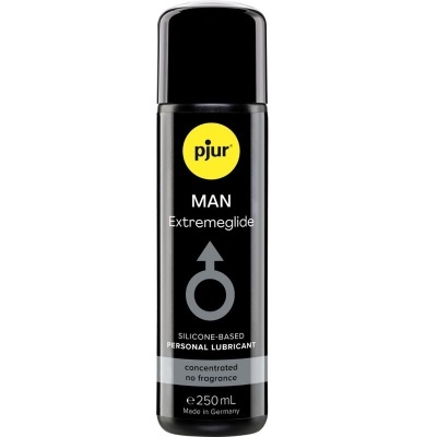 Frasco preto de lubrificante pjur MAN Extremeglide 250 mL