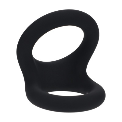 Anel preto de silicone com duas aberturas circulares