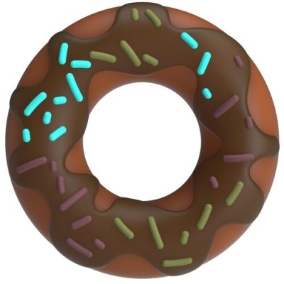 Donut com cobertura de chocolate e granulados coloridos
