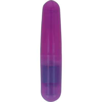 Vibrador plástico roxo translúcido cilíndrico