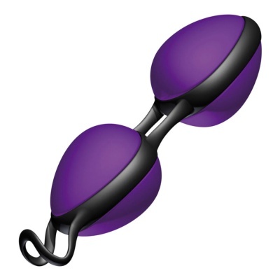 Bolas de treino pélvico roxas com detalhes pretos