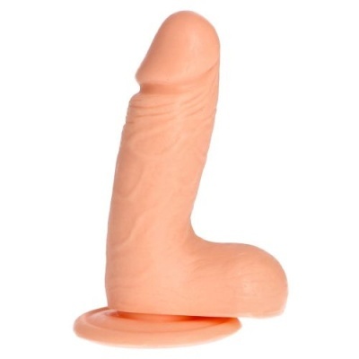 Dildo realista cor pele com base circular