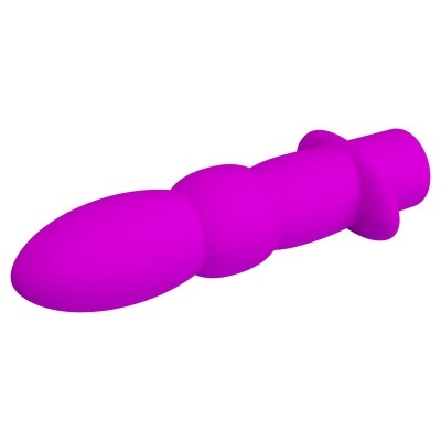 Vibrador roxo em silicone com base larga