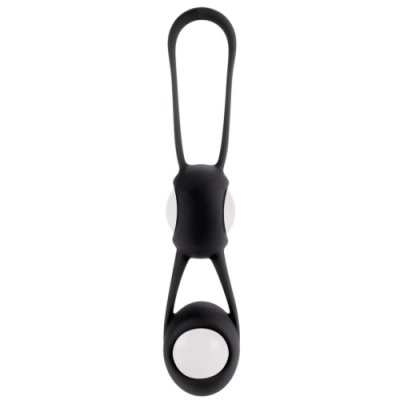 Suporte para telemóvel em silicone preto com botões brancos