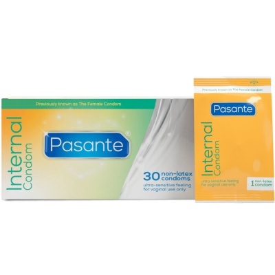 Embalagem de preservativos internos Pasante não-látex para uso vaginal