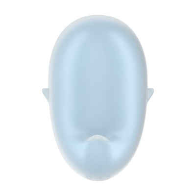 Cabeça de manequim azul claro de plástico vista de frente