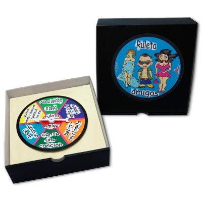 Jogo Ruleta Amigos com roleta colorida e caixa preta