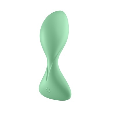 Dispositivo ergonómico verde menta com botão embutido