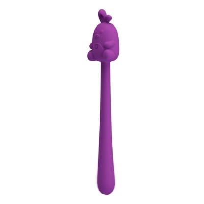 Escova de dentes infantil roxa em forma de animal
