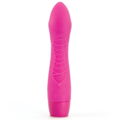Vibrador rosa com textura e relevo em coroa