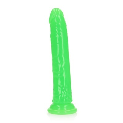Dildo verde fluorescente em silicone com base de ventosa