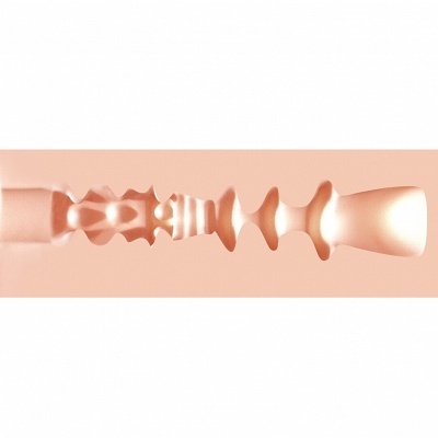molde ou escultura elongada rosada com texturas onduladas