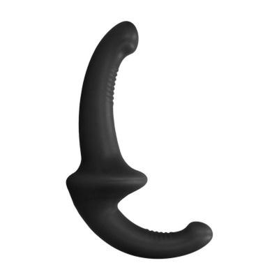 Produto de silicone preto curvado com texturas em relevo