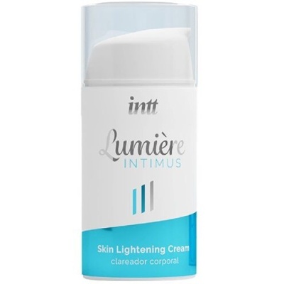 Frasco de creme corporal para clareamento de pele com tampa transparente e rótulo azul
